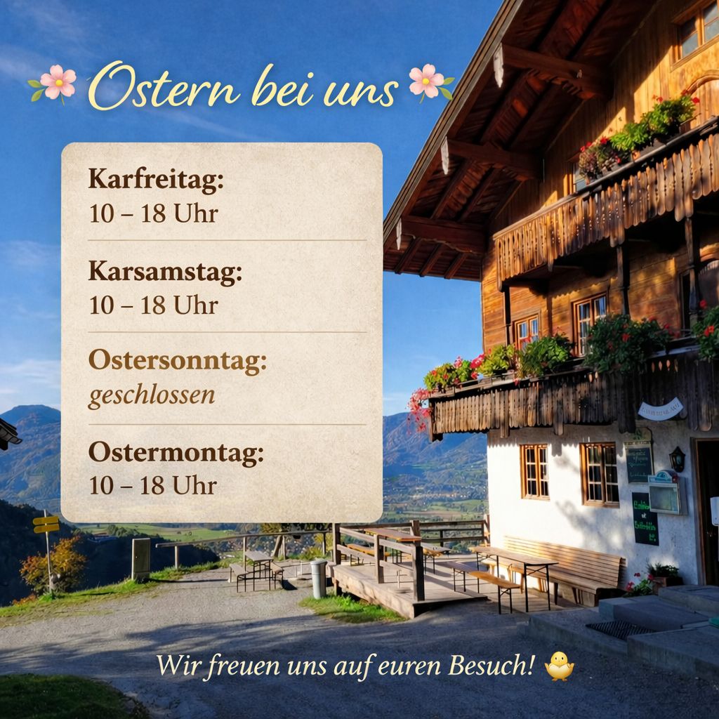 Unsere Osteröffenungszeiten
